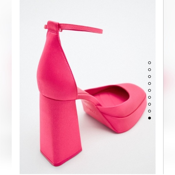 Zara Platform Ankle Strap Heels in Pink NWT - Picture 5 of 5